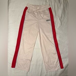 adidas Retro Luxury Track Pants - Women Size Large - Cream and Red